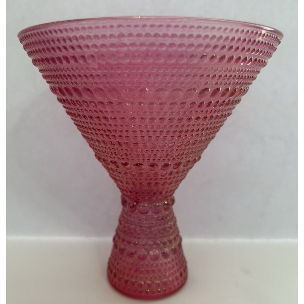 1 Fortessa Jupiter Pink Beaded Hobnail Martini Glass Charming Elegant Stylish - Picture 8 of 9